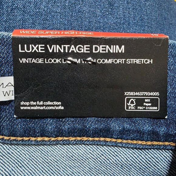 Sofia Vergara Jeans Super High Rise Wide Leg Margot Women's Size 2-18 Dark Blue - Picture 12 of 14